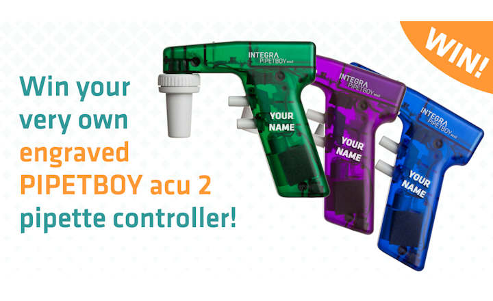 Win your very own engraved PIPETBOY acu 2 pipette controller