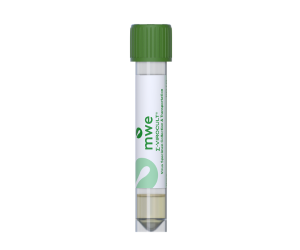 Green capped SIGMA VIROCULT tube showing 1ml of light yellow transport media