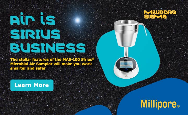 MAS 100 Sirius Air Sampler along with Merck and Millipore branding