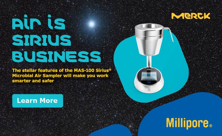 MAS 100 Sirius Air Sampler along with Merck and Millipore branding