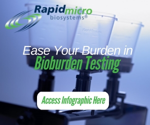 Download this Rapid micro biosystems infographic and ease your bioburden testing burden