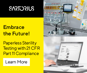 Sartorius paperless sterility testing with 21 CFR part 11 compliance